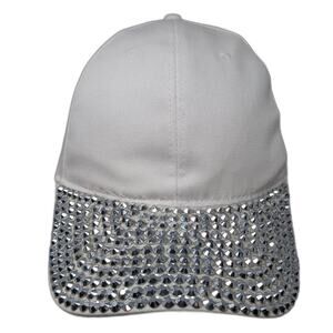 Something Special Strapback Baseball Cap White One Size Adjustable Studded